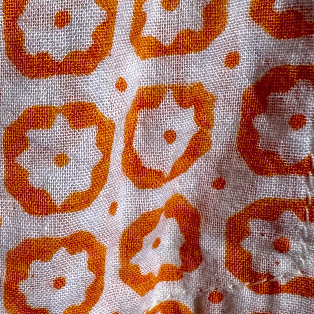 Kerry Cassill white/orange cotton top